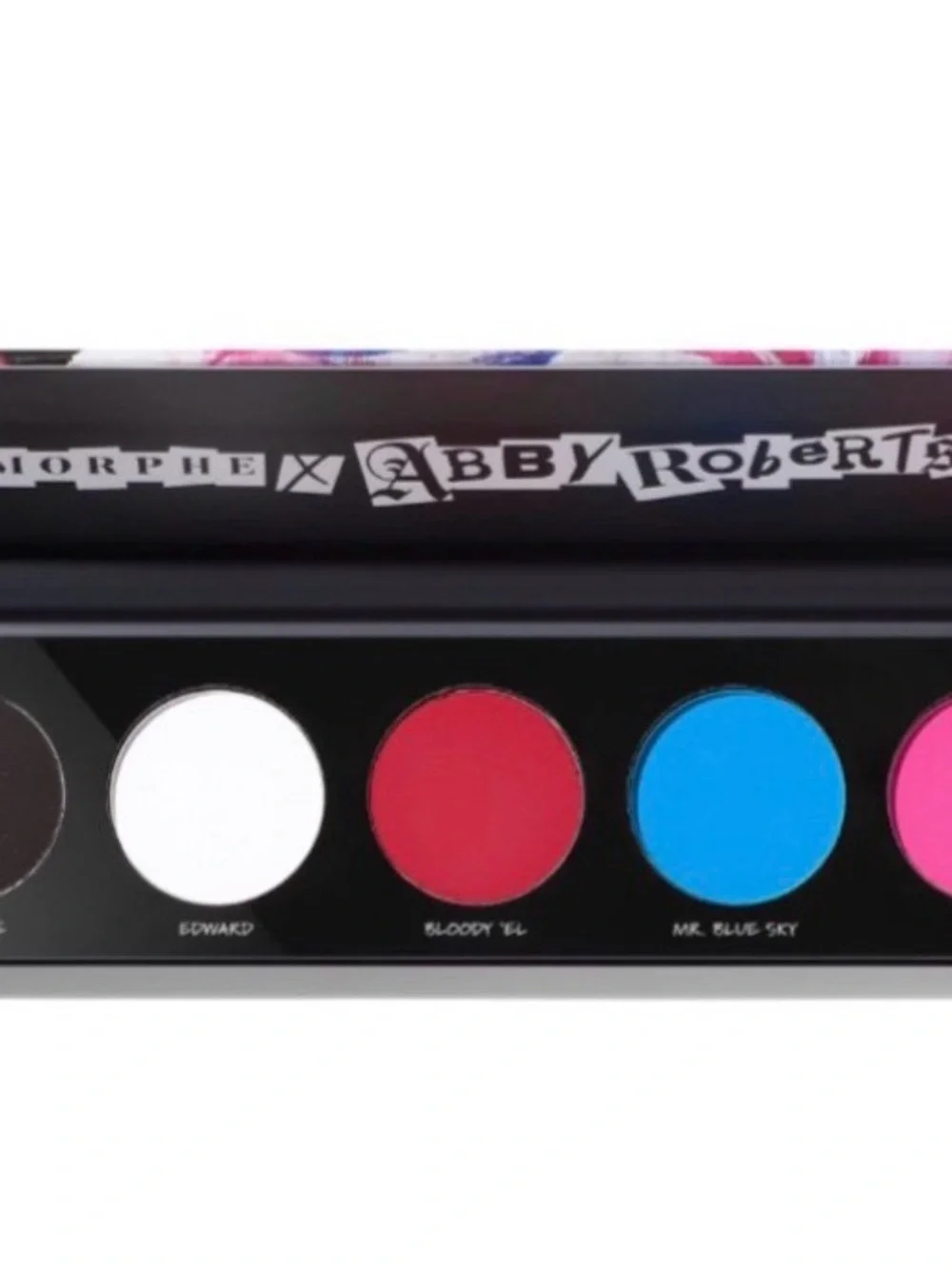Morphe x Abby Roberts Eyeliner Cake Palette – Black, Pink, Blue, Red.